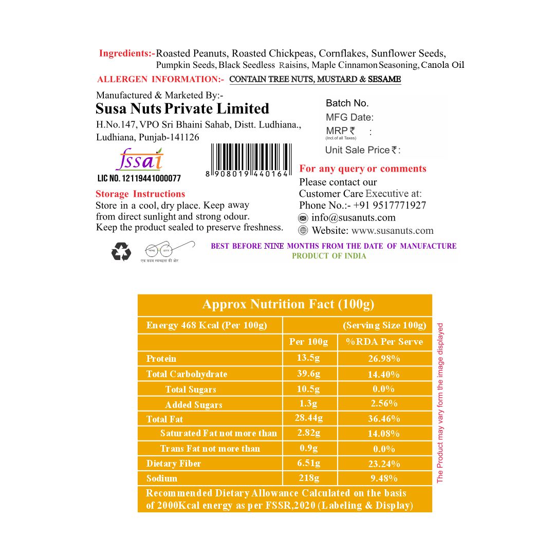 Revive ‘N’ Thrive Premium Maple Cinnamon Nutty Seed Mixture (100g)