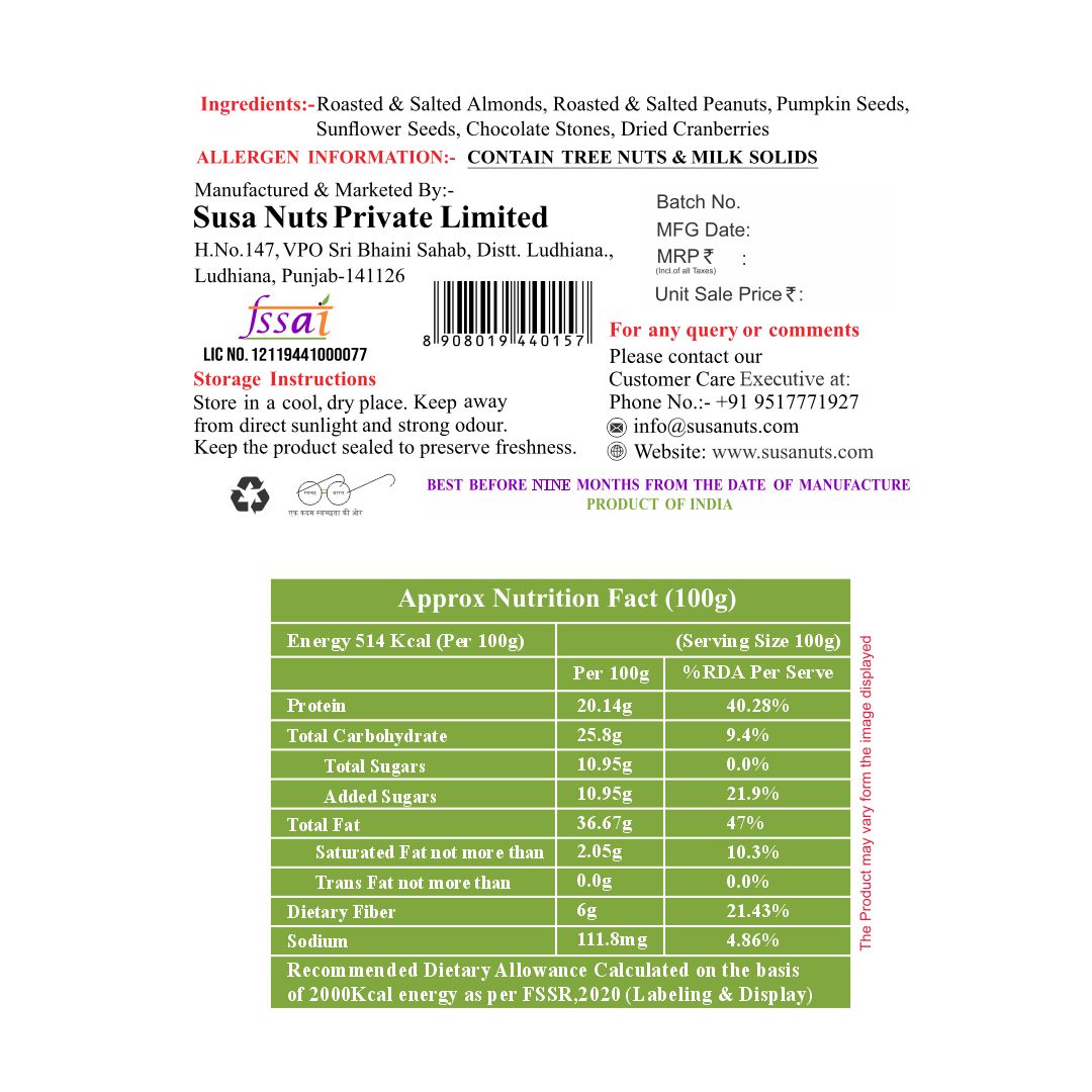 Natur-E-Scape Protein Rich 6 in 1 Classic Dry Fruit Mix (100g)