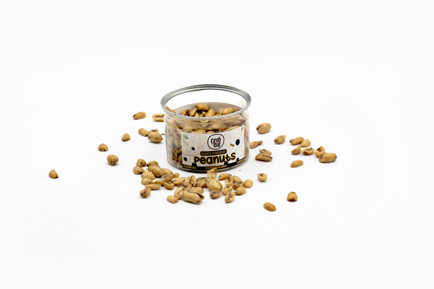 GrabnEAT Assorted Roasted Peanuts | Each 150 gm | Pack of 5 | Tandoori, Nimboo Pudina, Hing Jeera, Black Pepper, Garlic | Total 750g | Flavoured Peanuts | Super Crunchy