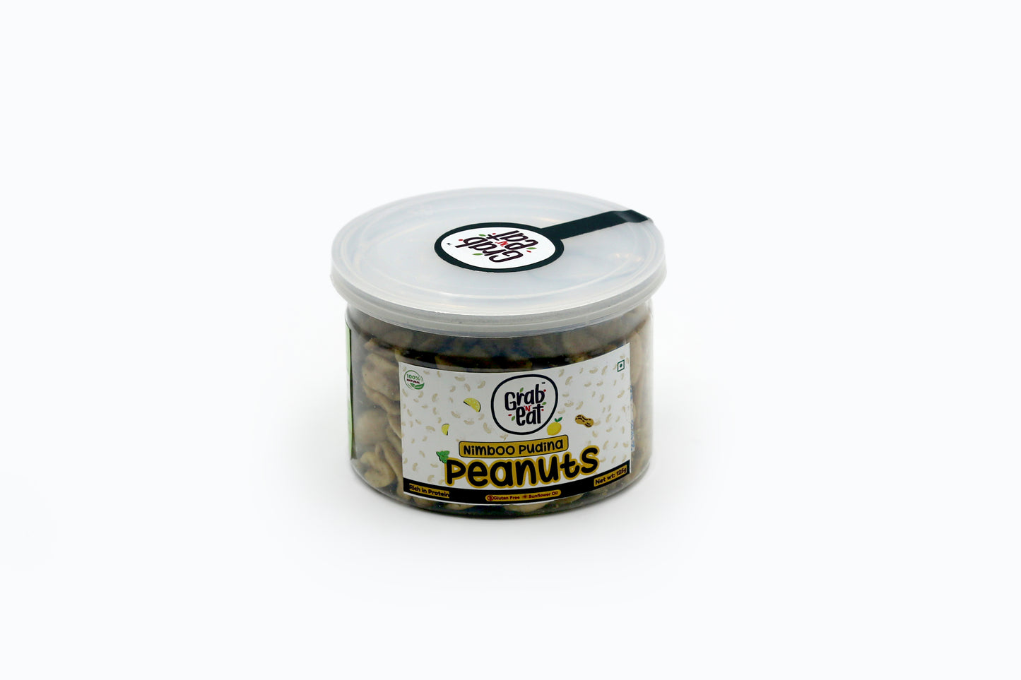 GrabnEAT Assorted Roasted Peanuts | Each 150 gm | Pack of 5 | Tandoori, Nimboo Pudina, Hing Jeera, Black Pepper, Garlic | Total 750g | Flavoured Peanuts | Super Crunchy